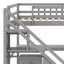 Lit mezzanine avec commode, bureau et bande lumineuse-375087754