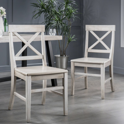 Gelacio Solid Wood Cross Back Side Chair