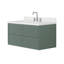   Ensemble de meuble-lavabo mural ovale simple de 42 po avec comptoir en quartz blanc Carrara de 1,5 po Ensuko-768364786-768364785