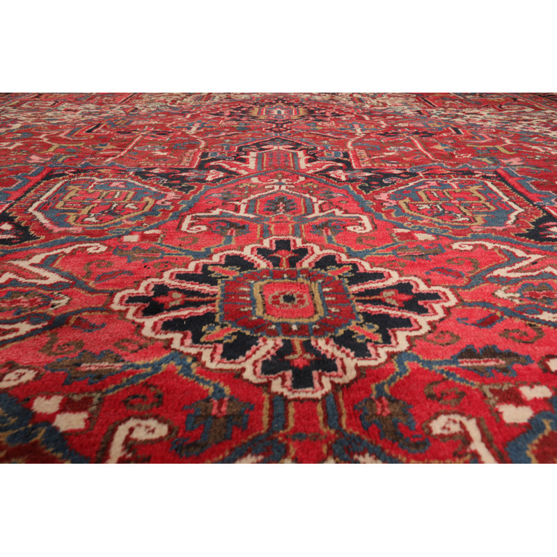 Tapis rouille en laine noué à la main de conception unique 9 pi 5 po x 13 pi 3 po