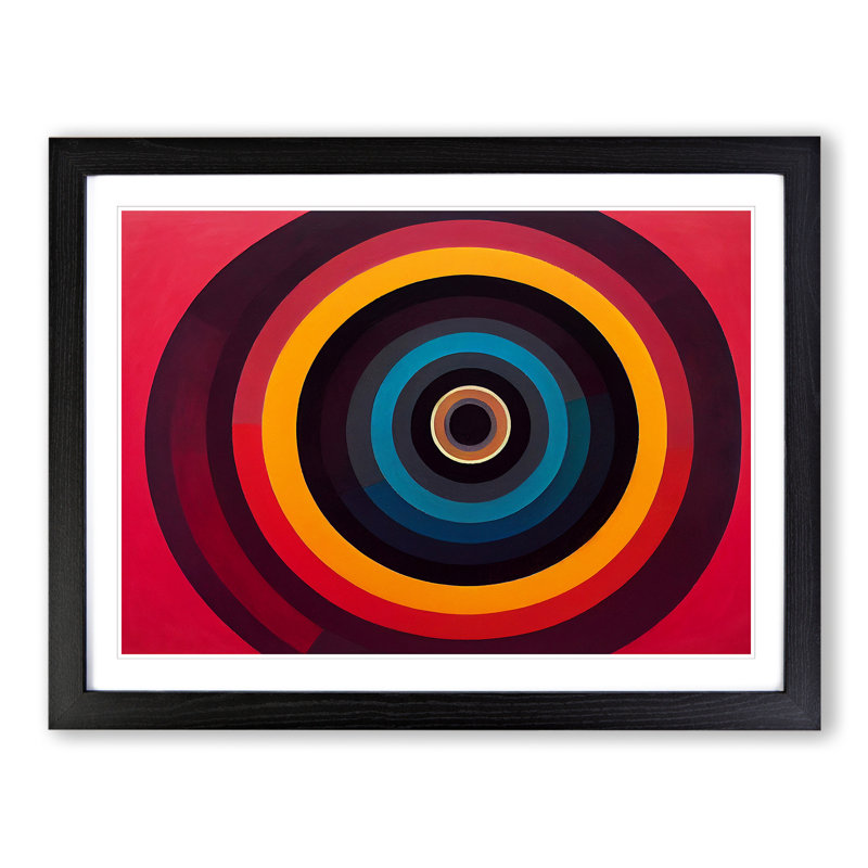 Majestic Modern Abstract - Single Picture Frame Print, 46cm H x 64cm W x 2cm D, Black