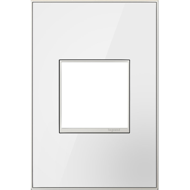 Adorne® 1 - Plaque murale à bascule, Miroir blanc sur blanc