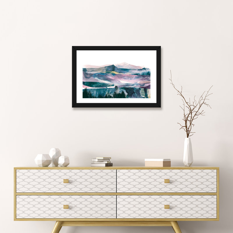 « rose range » par dan hobday-print, H 24 po x l 32 po x P 1 po, Papier avec cadre noir