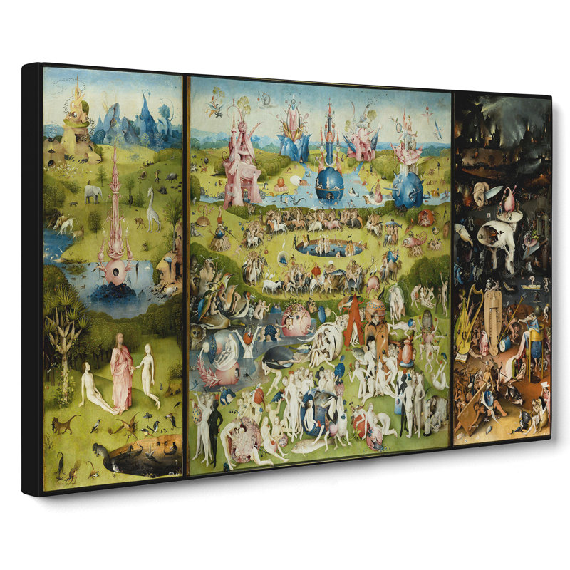 The Garden Of Earthly Delights by Hieronymus Bosch - Wrapped Canvas Painting, 40cm H x 60cm W x 3cm D