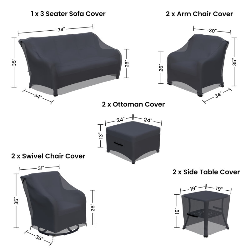 Layinsun Patio Conversation Sets Outdoor Furniture Covers