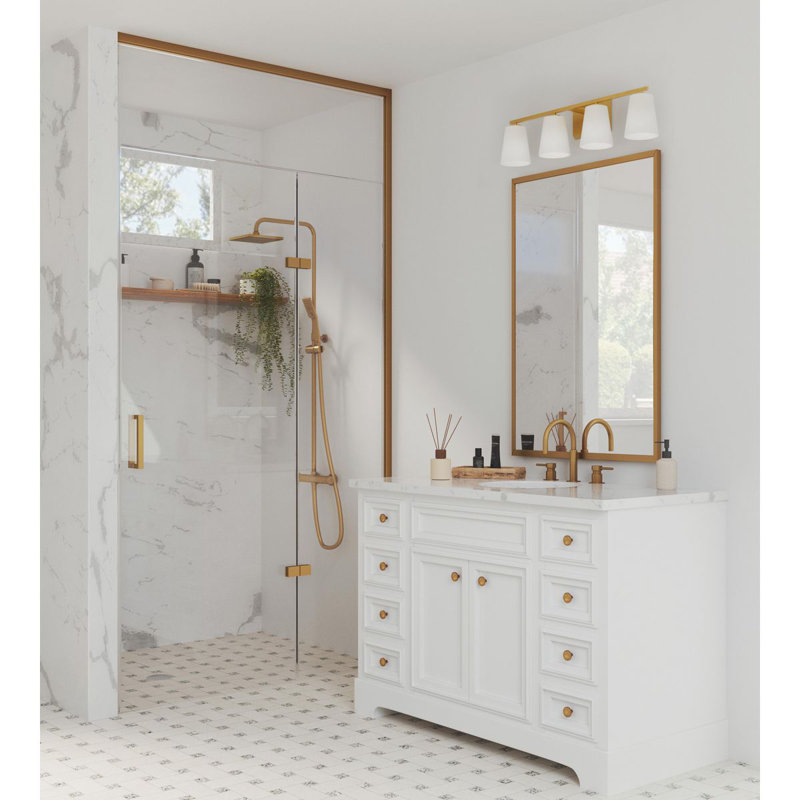 Rozena 4 - Light Dimmable Vanity Light, Brushed Gold, White