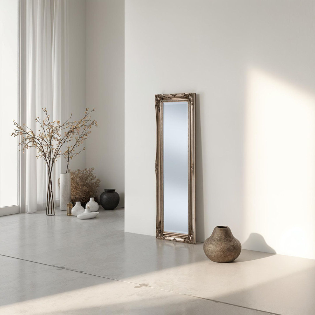 French Style Burdette Carved Wood Framed Accent Mirror