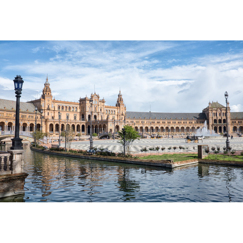 Seville, Plaza De Espana by Bernsmann - Wrapped Canvas Print, 30cm H x 46cm W