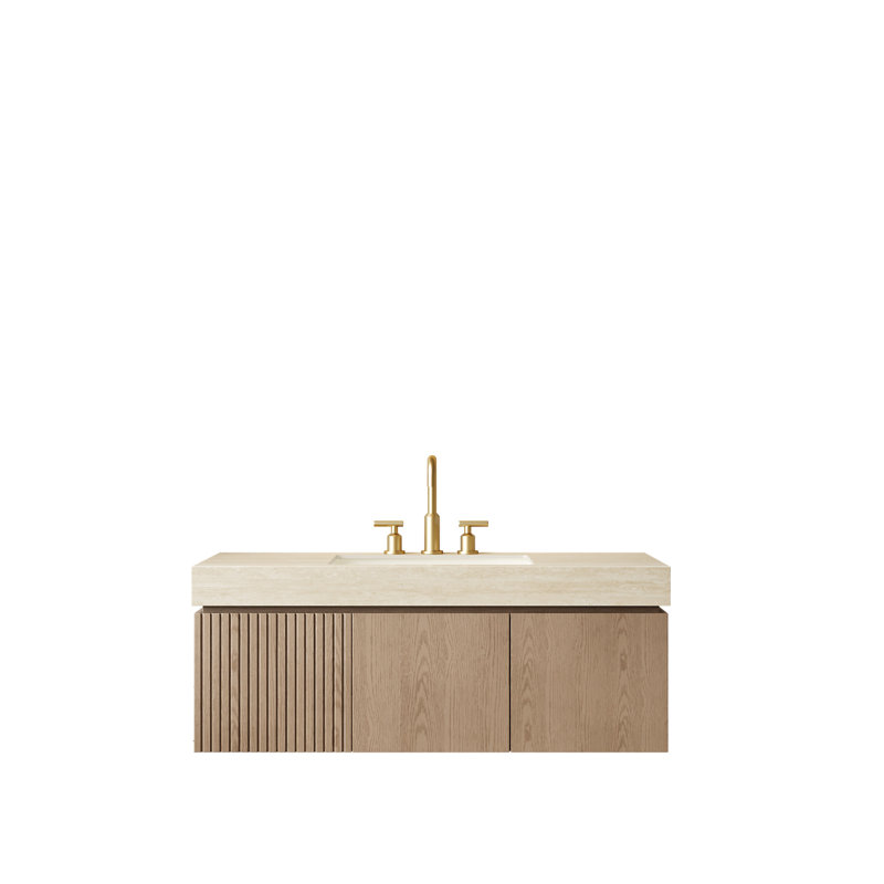 Meuble-lavabo de salle de bain 48 po MURI, Marron clair, 48", Beige