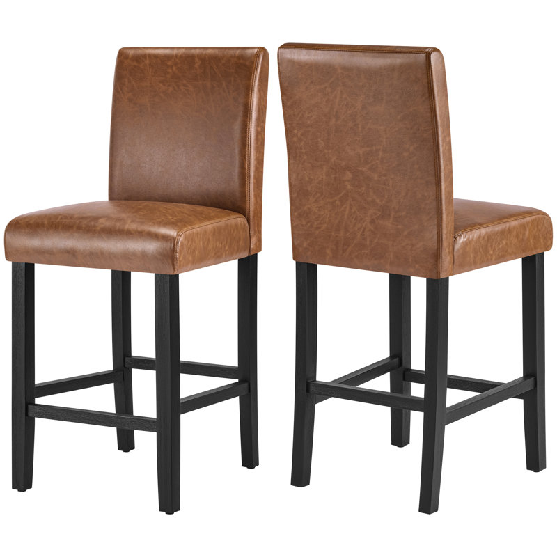 Sauhal Solid Wood 25'' Counter Stool, Brown