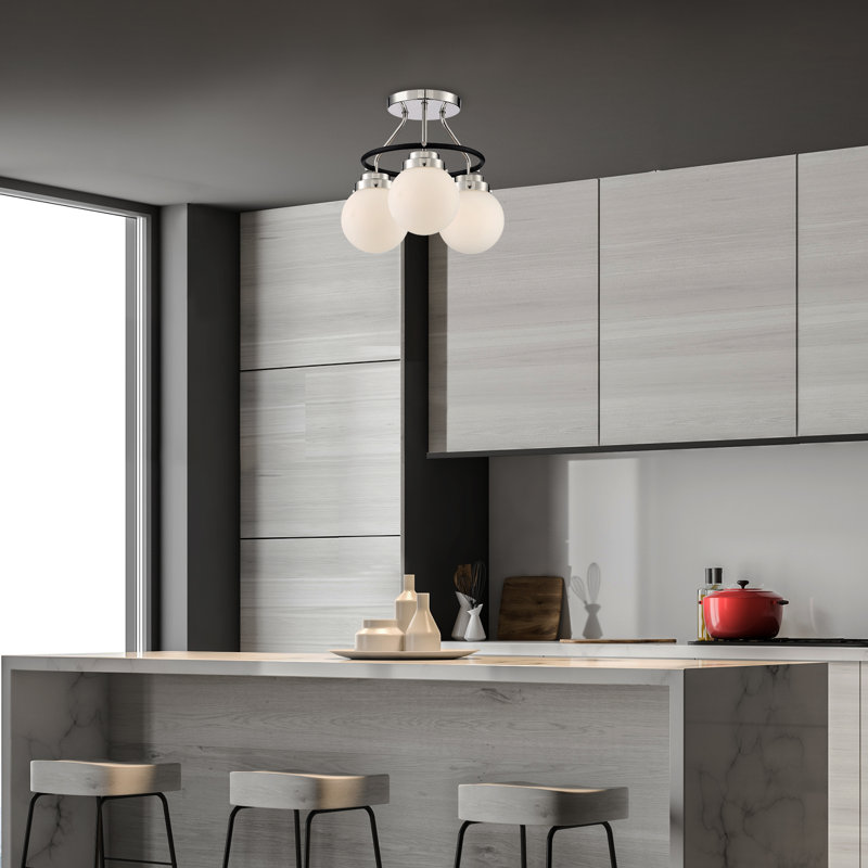 Lustre sphérique unique à 3 lumières Kline