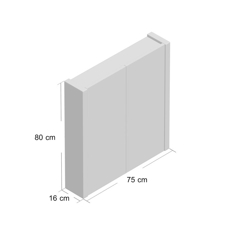 Walker 750mm W 660mm H Surface Framed Medicine Cabinet Mirror 3 Fixed, Grey Ash