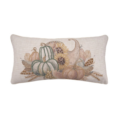 24" x 12" Autumn Fields Cornucopia Throw Pillow