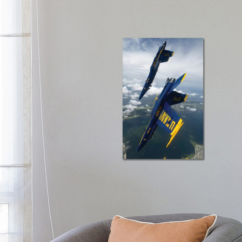 The Blue Angels Perform a Looping Maneuver over Pensacola Beach, Florida 1 Piece Wrapped Canvas Wall Art