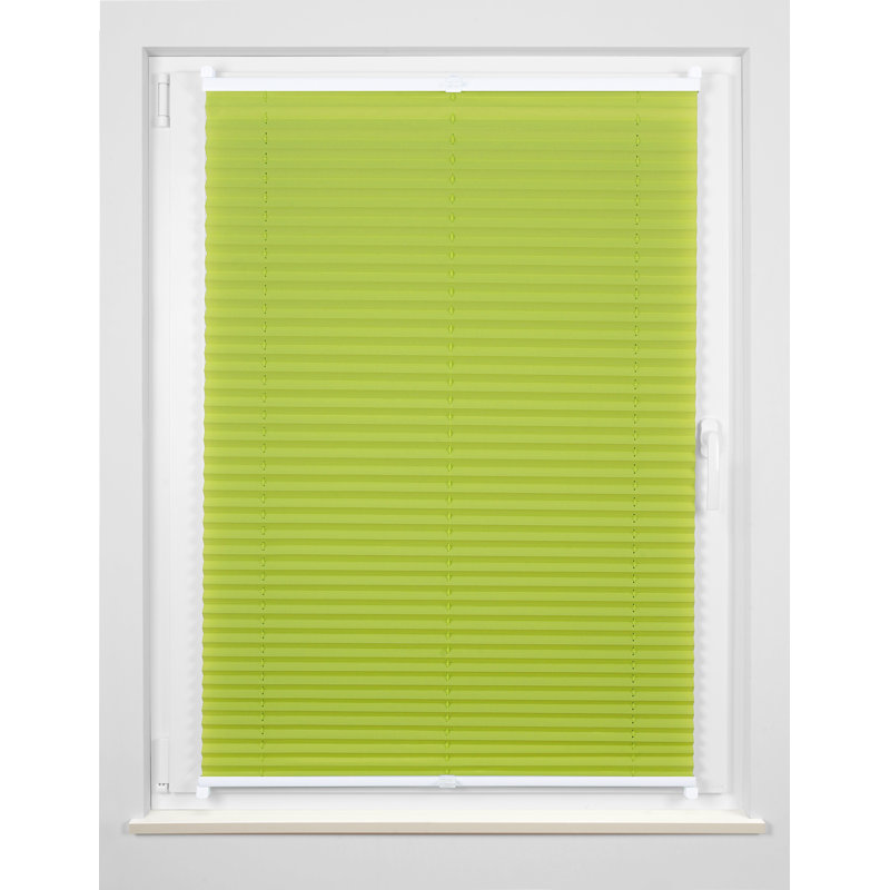 Stream Klemmfix Room Darkening Pleated Blind, 130 cm L x 75 cm W, Fresh green