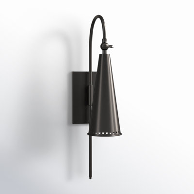 Darla Single Light Steel Dimmable Armed Sconce