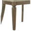 Chaise d'appoint en tissu brun et chêne vieilli 2. Siège rembourré avec coussin de 2 po de densité D22. Fabrication en bois massif. Aspect classique et polyvalent. Charmantes pattes arrières antiques. P 19 po x l 39 po x H 35 po