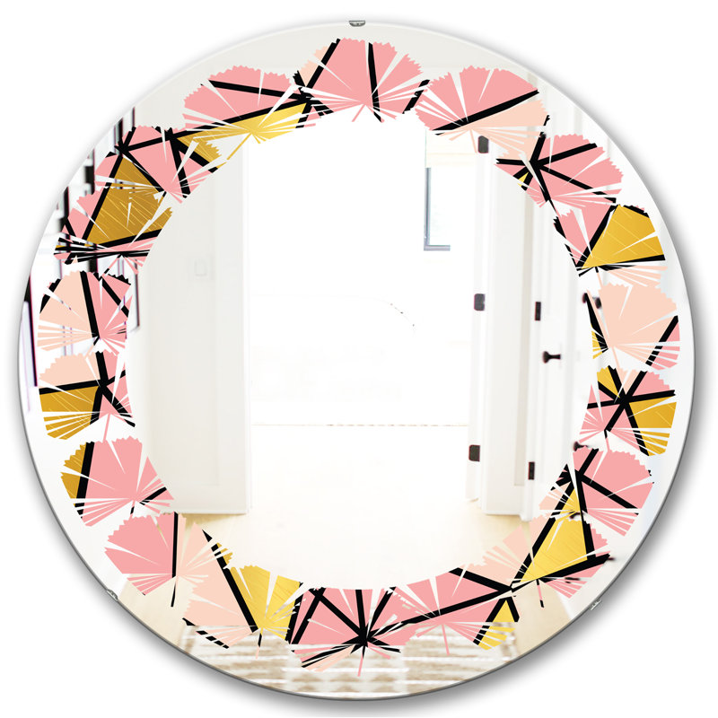 Modern Farmhouse Wall Mirror, 31.5" x 31.5" , Leaves Triangular Design II