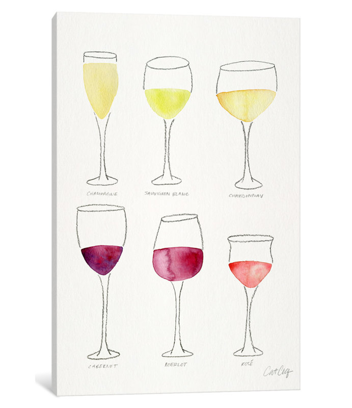 « wine verres », reproduction d’art sur toile, H 40 po x l 26 po x P 1,5 po