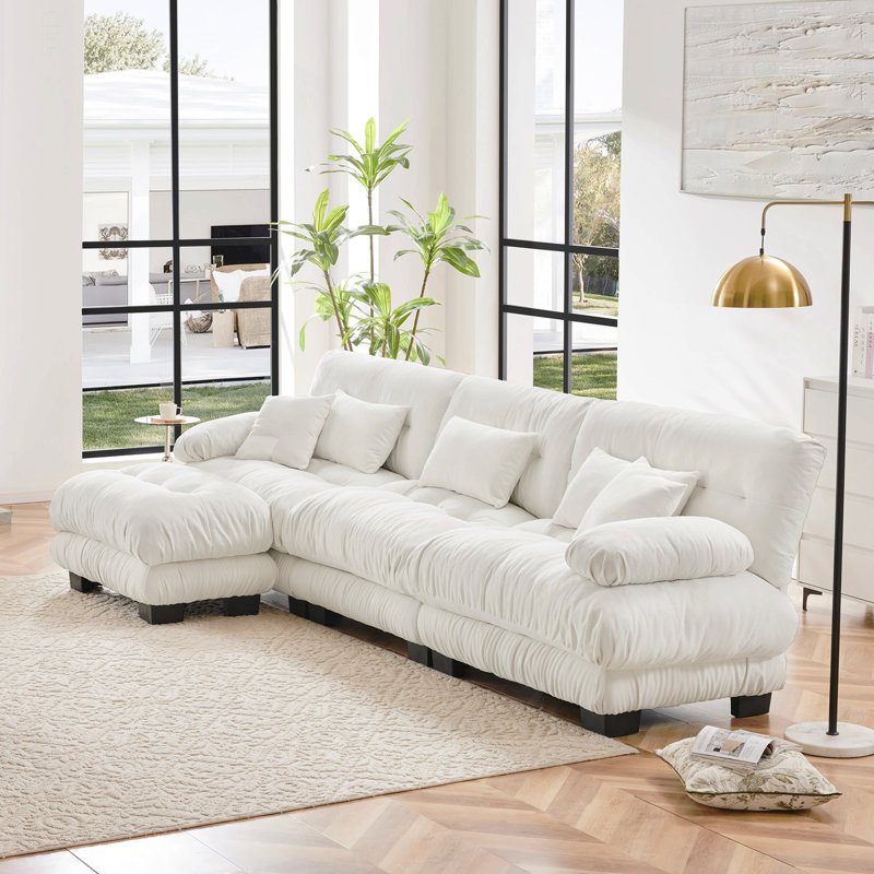 Canapé modulaire Luxury Luxury, Chenille blanche