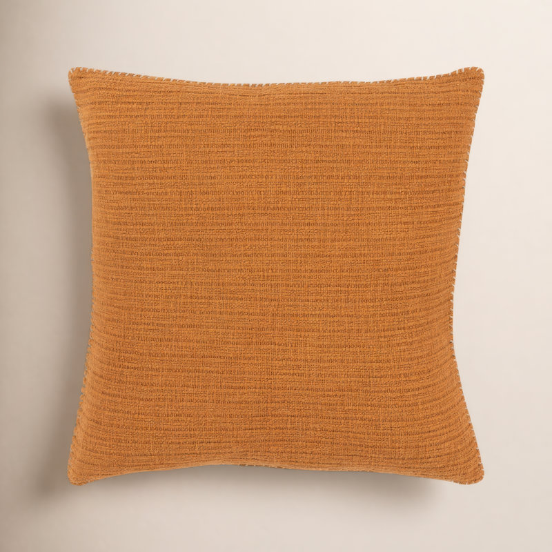 100% Cotton (Poly Filled) Throw Pillow, Pumpkin