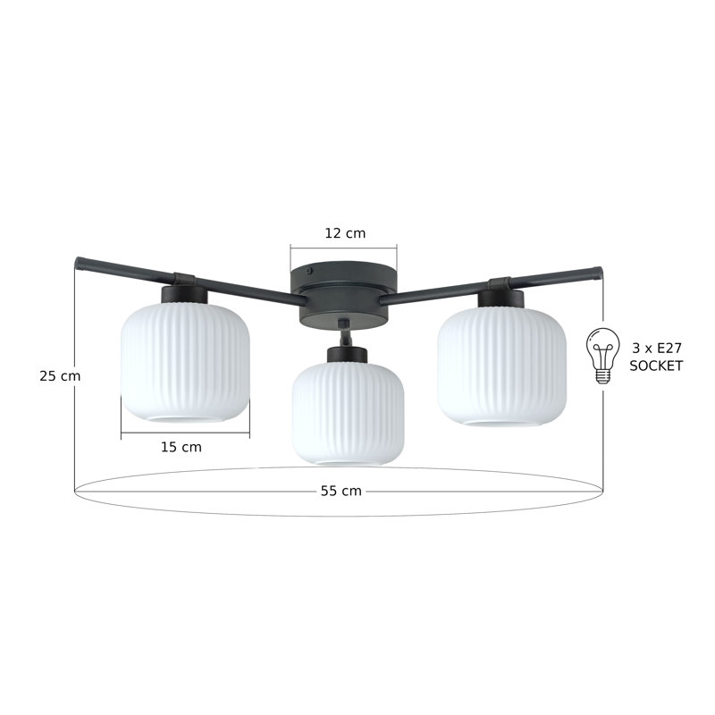 Foton 3-light Flush Mount, White