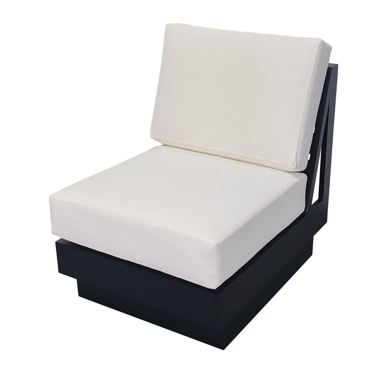 Latitude Run® Swivel Metal Outdoor Armless Lounge Chair | Wayfair
