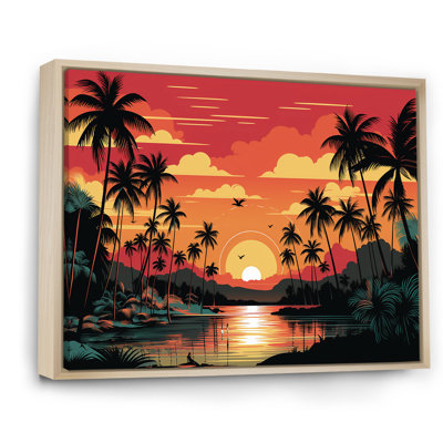 Orange Sunset bold landscape I - Coastal Sunset Wall Decor