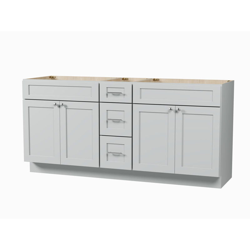 Base de meuble-lavabo double 72 po Disar, Gris