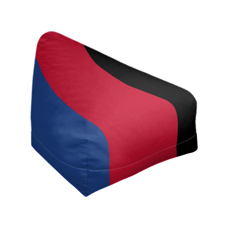 Bean Bag Chair & Lounger, 27" x 27" x 30", Blue/Red/Black