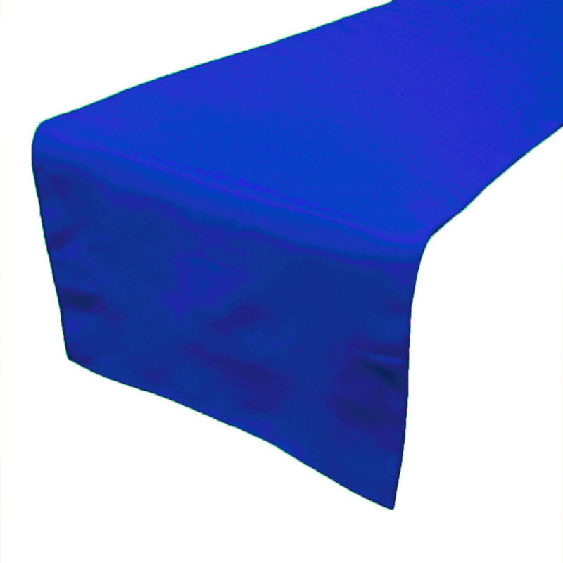 Ollig Rectangle Polyester Table Runnner, Royal Blue, 144" x 12" 