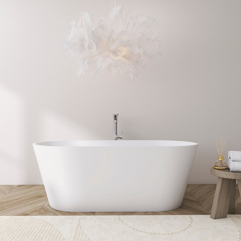 Baignoire de trempage autoportante de 65 pouces pour salle de bain