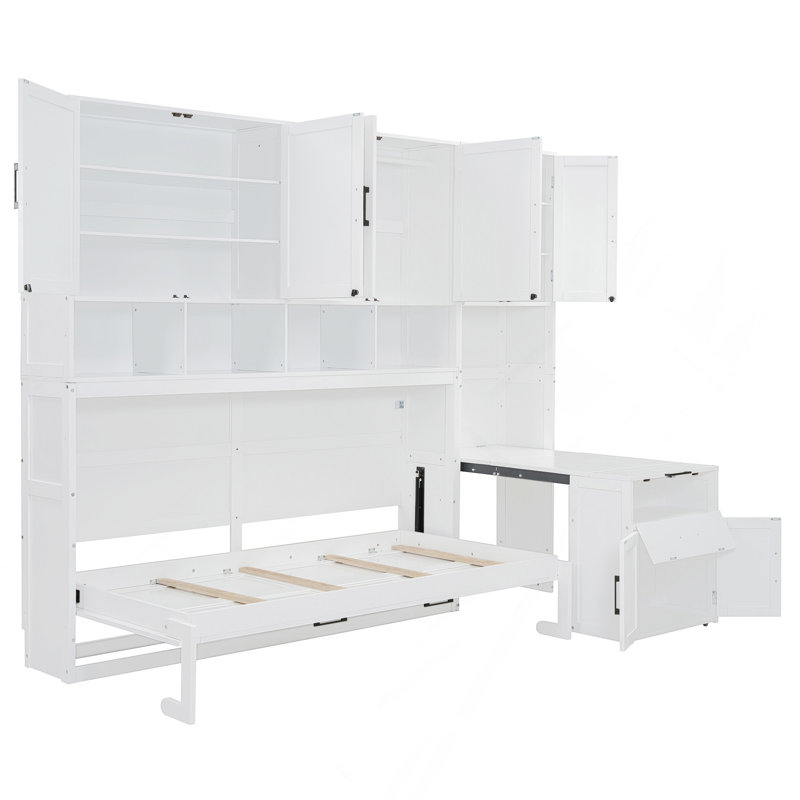 Lit escamotable avec lit escamotable Murphy, Blanc