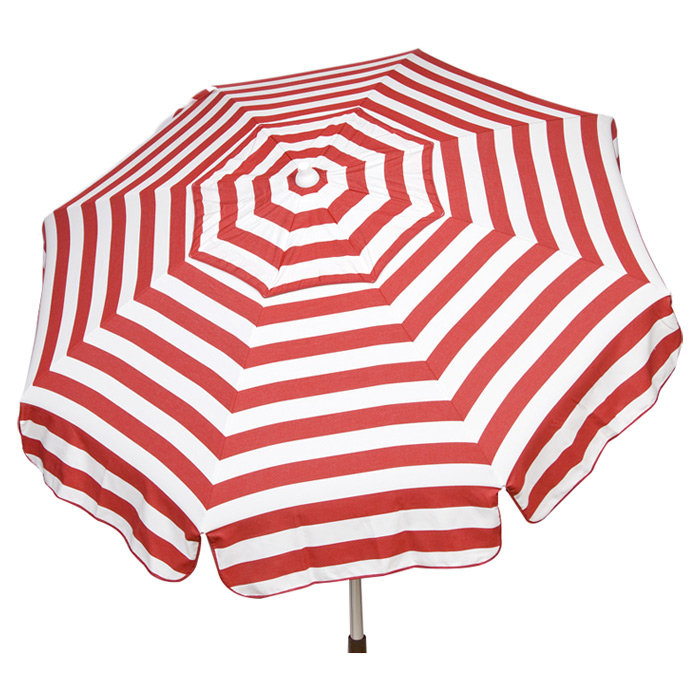 Parasol de plage italien 6 pi, Rouge / Blanc