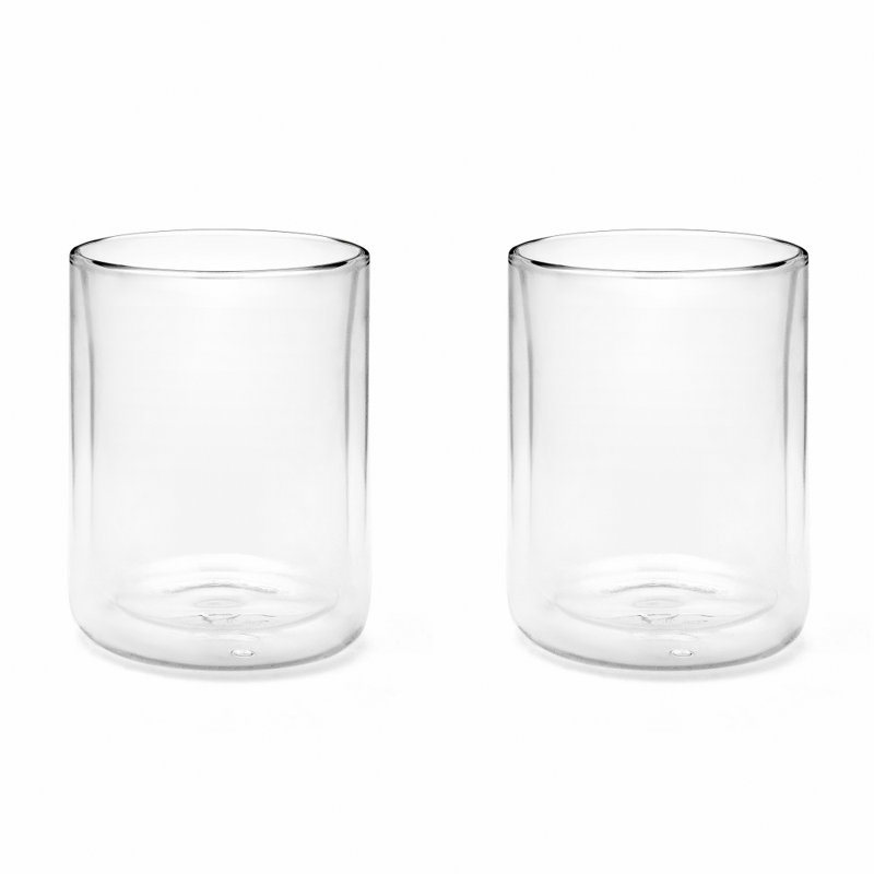 Bredemeijer Double Wall Glass Tumbler For Coffee or Tea San Remo Design Set of 2, 290 ML