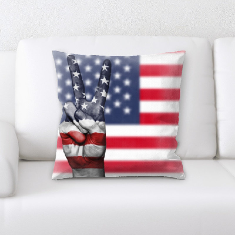 Coussin décoratif à drapeau us Guercio