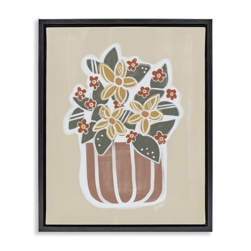 Cadre flottant avec fleurs Nick, design par Beki Marquardt, H 21 po x l 17 po, Cadre flottant noir de jais