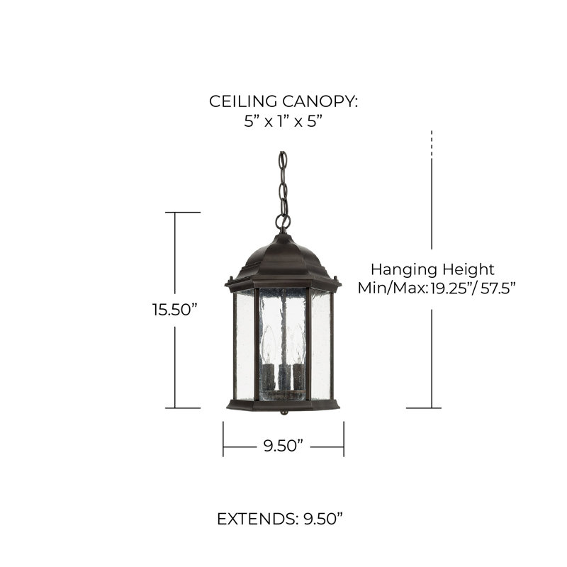 Main Street 3 - Light Outdoor Hanging Lantern, Old Bronze
