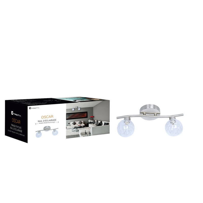 Oscar 35'' 2 -Light Fixed Track Track Kit with Dimmable and Adjustable Head