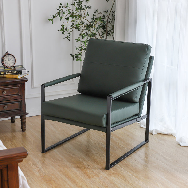 Faux Leather Armchair, Navy Faux Leather