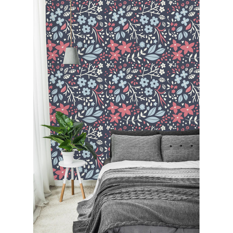 Murale peinture à fleurs pastel, l 25 po x L 50 po