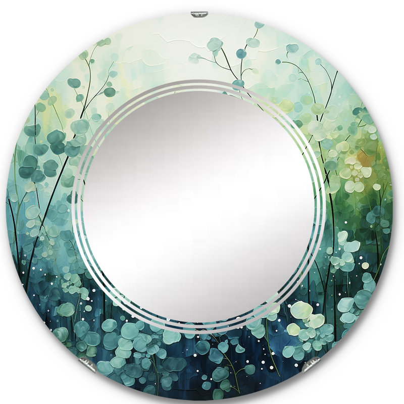 Belisar - Miroir mural moderne rond, 24 po x 24 po