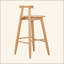 Tabouret de bar d'intérieur en bois d'hévéa, ensemble de 2