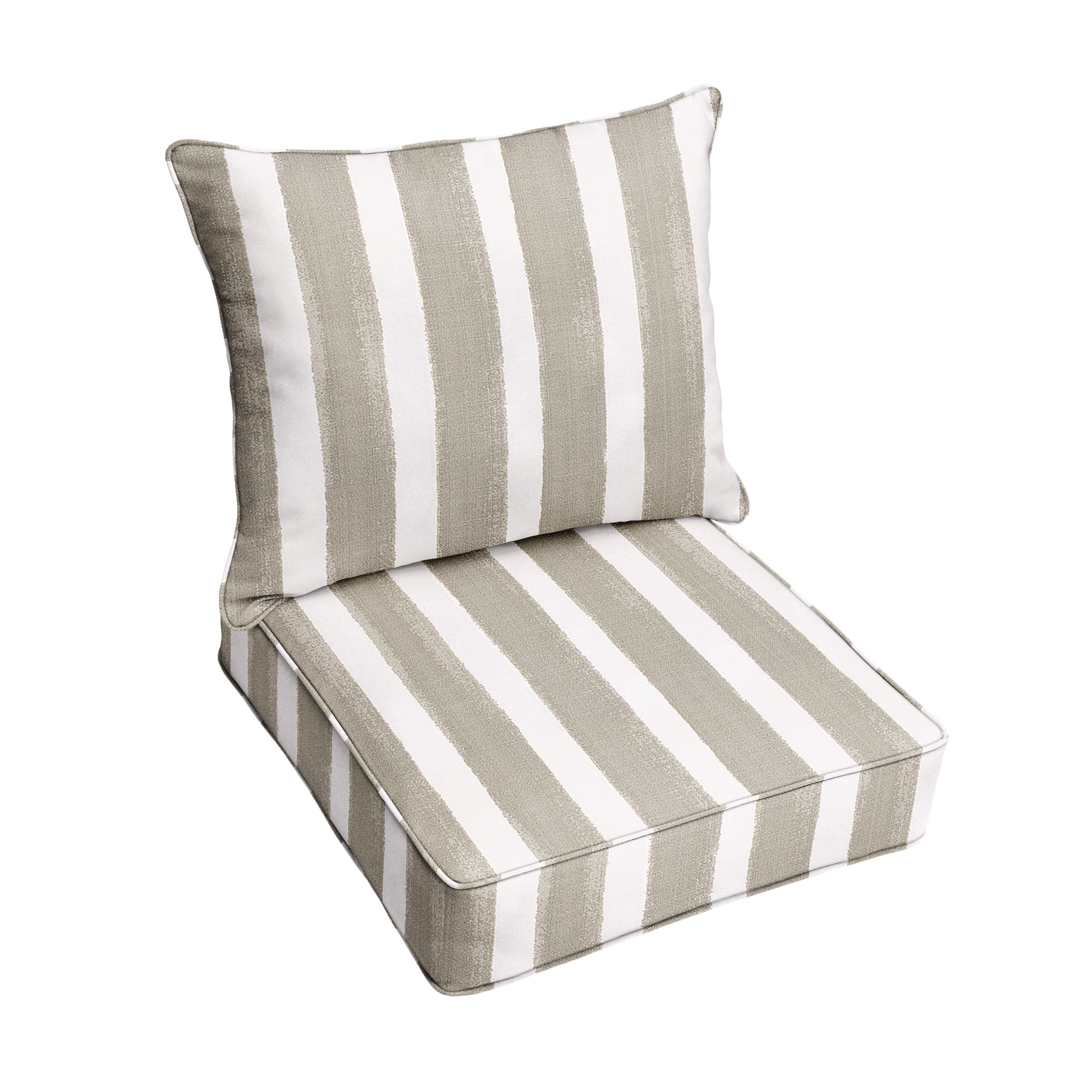 Gia Striped Indoor/Outdoor Seat/Back Lounge Chair Cushion, 23.5" W x 23" D