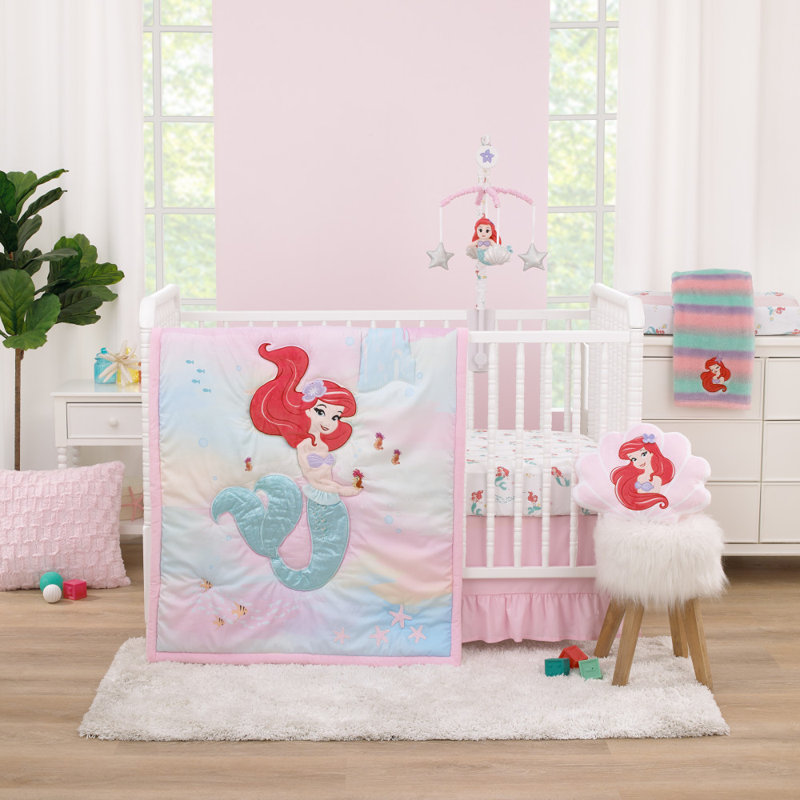 Ensemble de literie pour lit de bébé 3 pièces NoJo Disney Ariel Watercolor Wishes