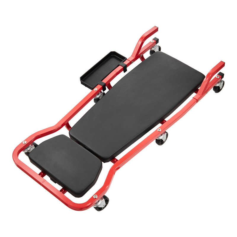 Chariot de mécanicien automobile de 112 cm (44 pouces) avec appui-tête réglable, capacité de 136 kg (300 lb), 6 roulettes pivotantes, cadre en acier robuste, outil de réparation pour garage