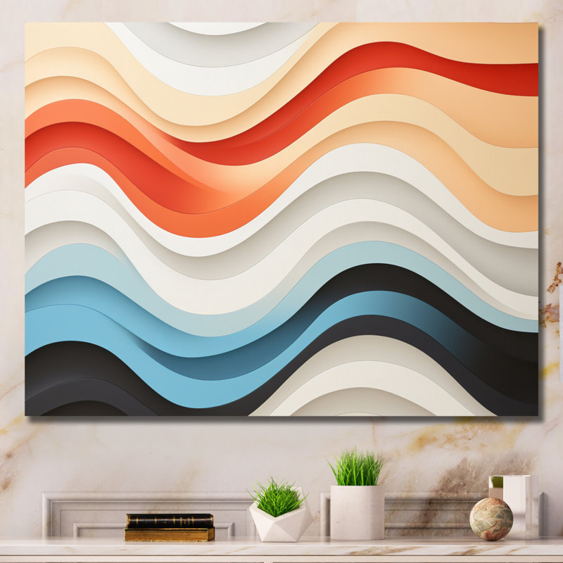 «Opt Right Line Delirum II», reproduction sur toile, Toile tendue, H 34 po x l 44 po x P 1,5 po
