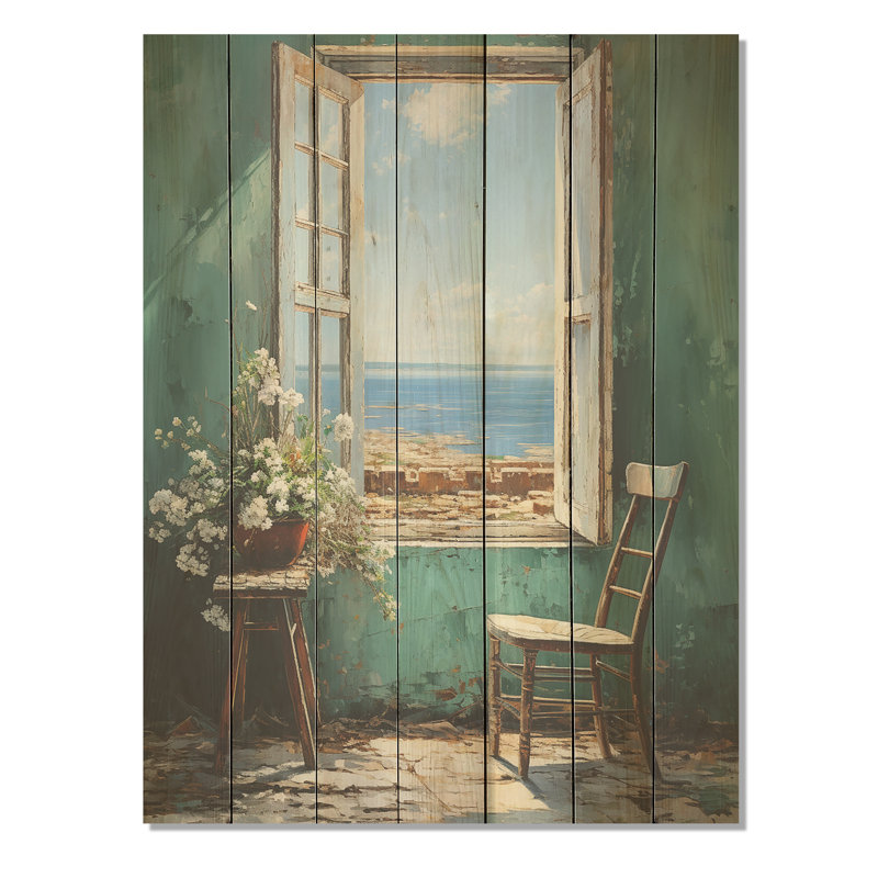 Coastal Window Sailors Perspectives - Fenêtres côtières sur bois, H 20 po x l 10 po