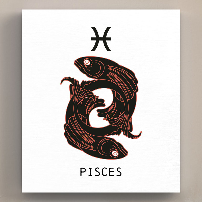 Kana Zodiac Pisces - Print on Wood