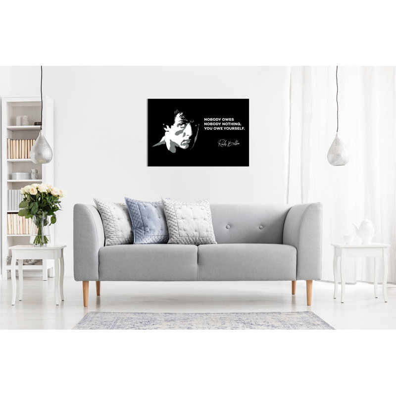 Rocky Print You Owe Yourself Quote - Wrapped Canvas Print, 31cm H x 46cm W